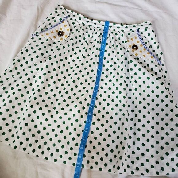 Tulip White Polkadot Cotton Blend Skirt - Size Large - Picture 10 of 15